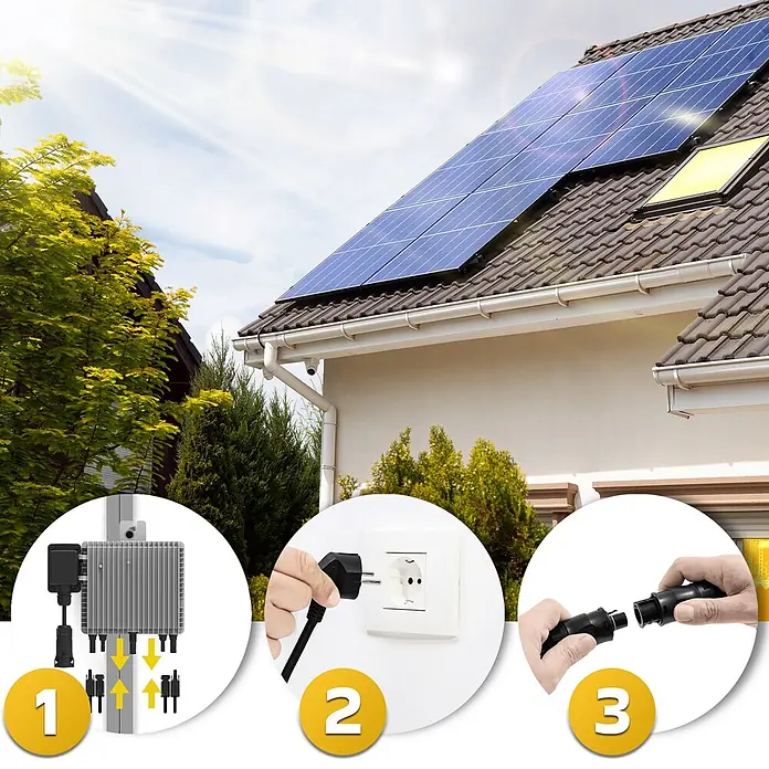 Sunniva Balkonkraftwerk 1840 / 800 Watt mit DEYE und Marstek B2500-D 4,48 kWh Speicher - Nennleistung: 800 W