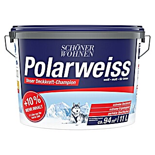 SCHÖNER WOHNEN-Farbe Wandfarbe Polarweiß (Weiß, Matt, 11 l, Abtönbar)