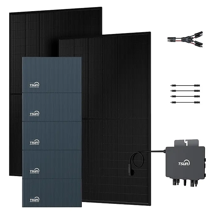 Tsun Balkonkraftwerk TSOL-DCU2000Lite + 4× TSOL-DB2000Lite + TSOL-MX800Lite - Nennleistung: 800 W, L x B x H: 3,1 x 23,6 x 17,85 cm