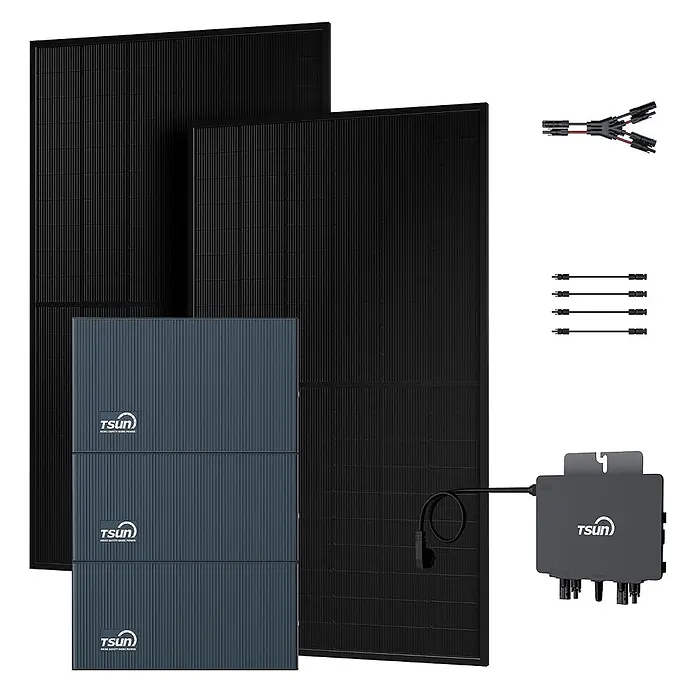 Tsun Balkonkraftwerk TSOL-DCU2000Lite + 2× TSOL-DB2000Lite + TSOL-MX800Lite - Nennleistung: 800 W, L x B x H: 3,1 x 23,6 x 17,85 cm