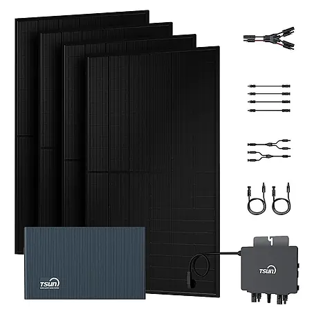 Tsun  Balkonkraftwerk TSOL-DCU2000Lite + TSOL-MX800Lite + 4×500Wp Glas-Glas Module
