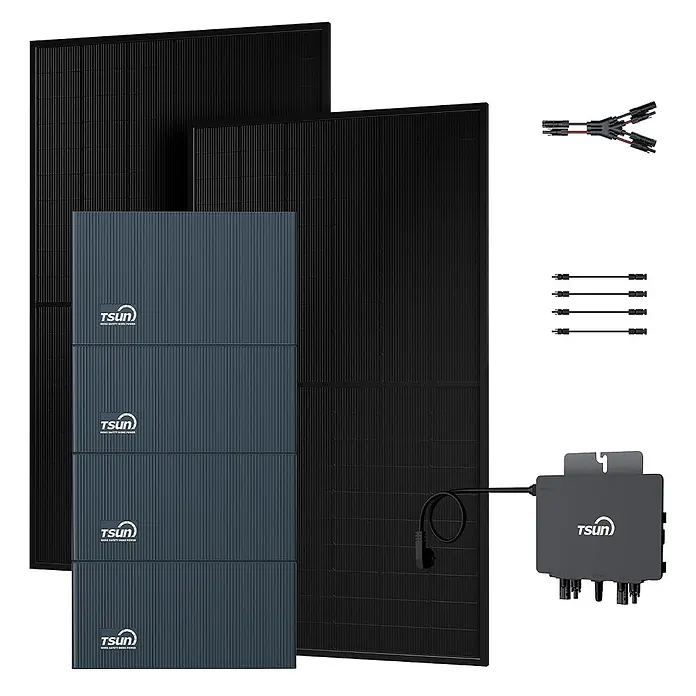 Tsun Balkonkraftwerk TSOL-DCU2000Lite + 3× TSOL-DB2000Lite + TSOL-MX800Lite - Nennleistung: 800 W, L x B x H: 3,1 x 23,6 x 17,85 cm