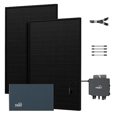 Tsun  Balkonkraftwerk TSOL-DCU2000Lite + TSOL-MX800Lite + 2×455W Glas-Glas Module