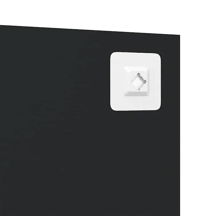 vidaXL Wandspiegel Silber 40 x 0.4 x 60 cm Glas -  - Weißer Klebehaken mit Schlüssellochschlitz auf dunkler Oberfläche.