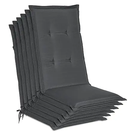 6er Set Gartenstuhlauflage Loft HL Graphitgrau, 120x50x6cm