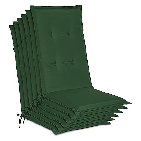 6er Set Gartenstuhlauflage Loft HL Dunkelgrün, 120x50x6cm