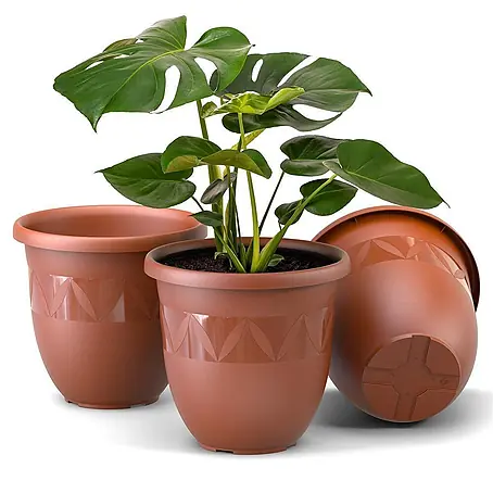 Plastard  Pflanztopf 3er-Set Ø 40 cm Terrakotta, 25 Liter, Garten & Balkon