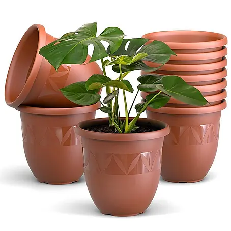 Plastard  Pflanztopf 10er-Set Ø 30 cm Terrakotta, 10 Liter, Garten & Balkon