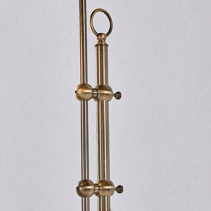 Lindby Stehleuchte Otis - bronze / altmessing, E27 - Verstellbarer Lampenarm aus antikem Messing mit ineinandergreifenden Stangen und dekorativen Rändelschrauben.