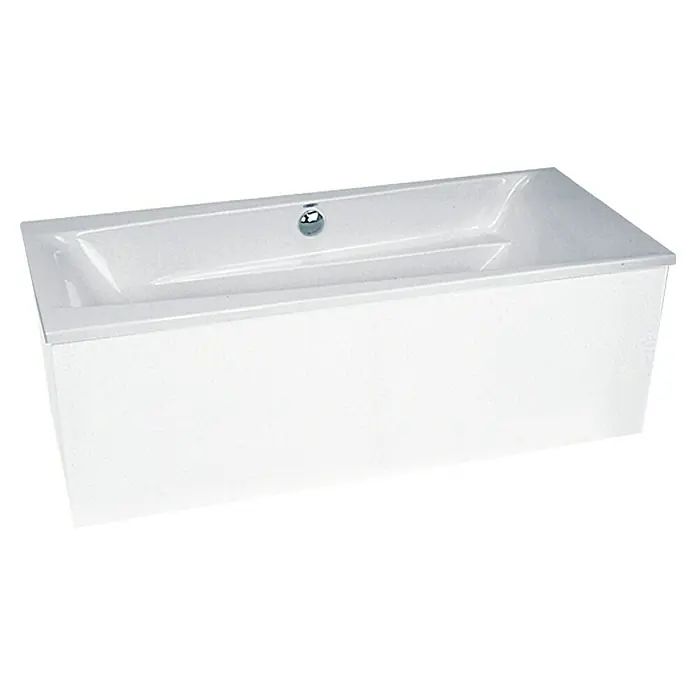 Camargue Montpellier Badewannenträger - Geeignet für: Badewanne Montpellier 170 x 75 cm - Das Bild zeigt eine moderne, rechteckige Badewanne in strahlendem Weiß, ideal für stilvolle Badezimmer.