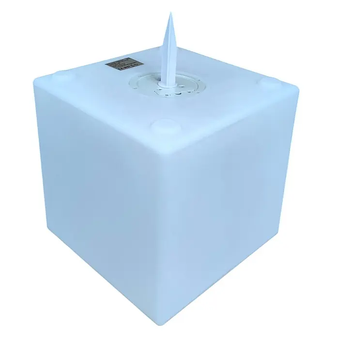 DAPO Solar-Dekoleuchte LED Solar-Leuchte Mate Würfel 30cm - L x B x H: 30 x 30 x 30 cm, Weiß, IP67 - Weißes transluzentes Würfellicht mit Erdspieß.