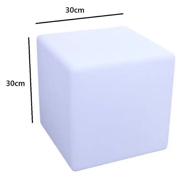 DAPO Solar-Dekoleuchte LED Solar-Leuchte Mate Würfel 30cm - L x B x H: 30 x 30 x 30 cm, Weiß, IP67 - Ein weißer, lichtdurchlässiger 30x30cm Leuchtwürfel.