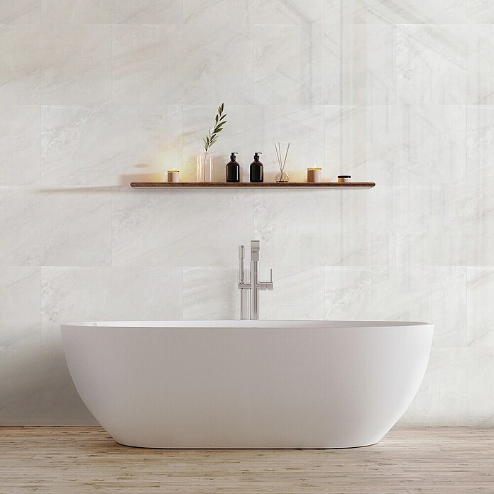 Dumawall+ Wandpaneel Gloss Evora (37,5 x 65 cm, Wit) | BAUHAUS