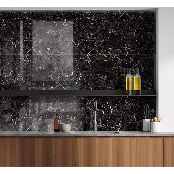 Dumawall+ Wandpaneel Gloss Tavira (37,5 x 65 cm, Zwart) | BAUHAUS