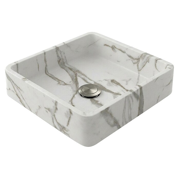 Lavabo de sobremesa Rodas (37 x 37 cm, Sin desbordamiento, Blanco) | BAUHAUS