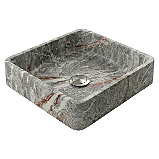 Lavabo de sobremesa Rodas (37 x 37 cm, Sin desbordamiento, Gris)
