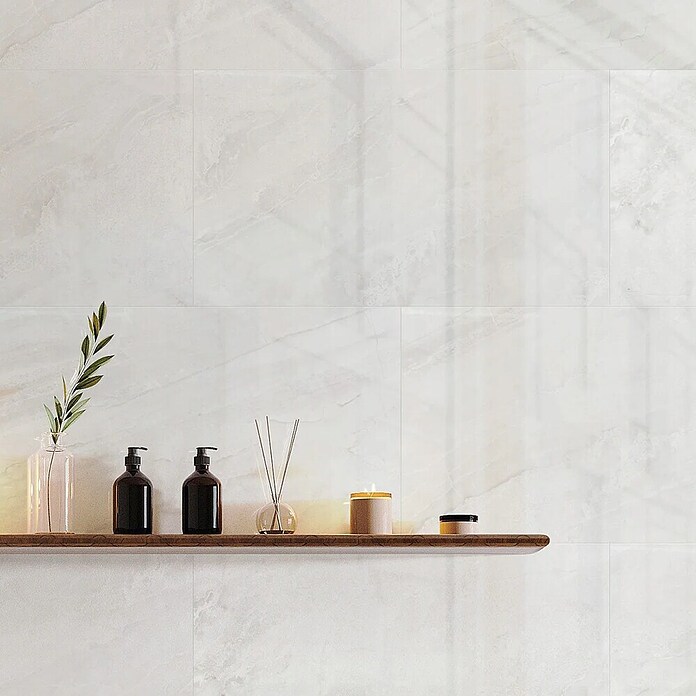 Dumawall+ Wandpaneel Gloss Evora (37,5 x 65 cm, Wit) | BAUHAUS