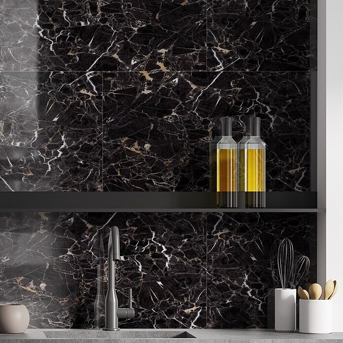 Dumawall+ Wandpaneel Gloss Tavira (37,5 x 65 cm, Zwart) | BAUHAUS