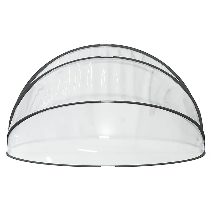 VidaXL Bodenschutzplane - Passend für: Poolschutz vor Sonne und Regen, Durchmesser: 376 cm, L x B: 376 x 0 cm - Transparente Gartenhaube mit dunklem Rahmen, bildet eine gewölbte Schutzabdeckung.