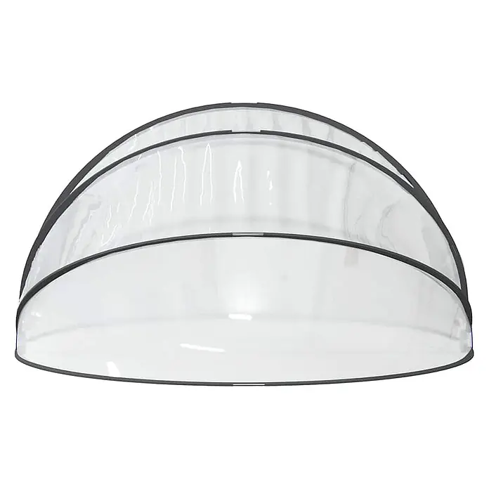 VidaXL Bodenschutzplane - Passend für: Poolschutz vor Sonne und Regen, Durchmesser: 500 cm, L x B: 500 x 0 cm - Klare, kuppelförmige Schutzglocke mit dunkelgrauem Rand.