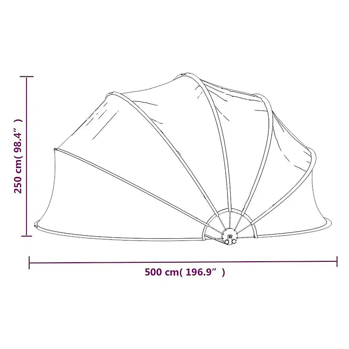 VidaXL Bodenschutzplane - Passend für: Poolschutz vor Sonne und Regen, Durchmesser: 500 cm, L x B: 500 x 0 cm - Outdoor-Zeltüberdachung mit Kuppelform, von einem Rahmen gestützt.