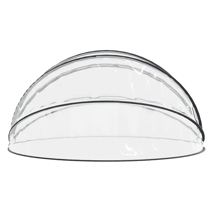 vidaXL Poolüberdachung Transparent 440 x 220 x 440 cm PVC -  - Durchsichtiger, gewölbter Regenschutz mit schwarzem Saum.