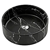 Lavabo redondo Mykonos (Diámetro: 37 cm, Sin desbordamiento, Negro y blanco) | BAUHAUS