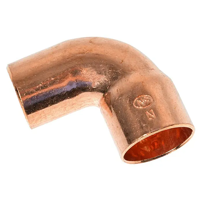 Kupfer-Winkel 5092 IA - Durchmesser: 22 mm, 90 ° - Kupferrohrwinkel, ein Fitting für Sanitärinstallationen, ideal für Verbindungen im 90-Grad-Winkel.