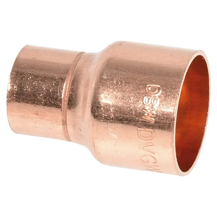 Kupfer-Reduzier-Muffe 5240 - 22 x 15 mm - Kupferreduzierstück für Rohrleitungen, ideal für Sanitärinstallationen und Heizungssysteme. Robuste Ausführung für langlebige Verbindungen.