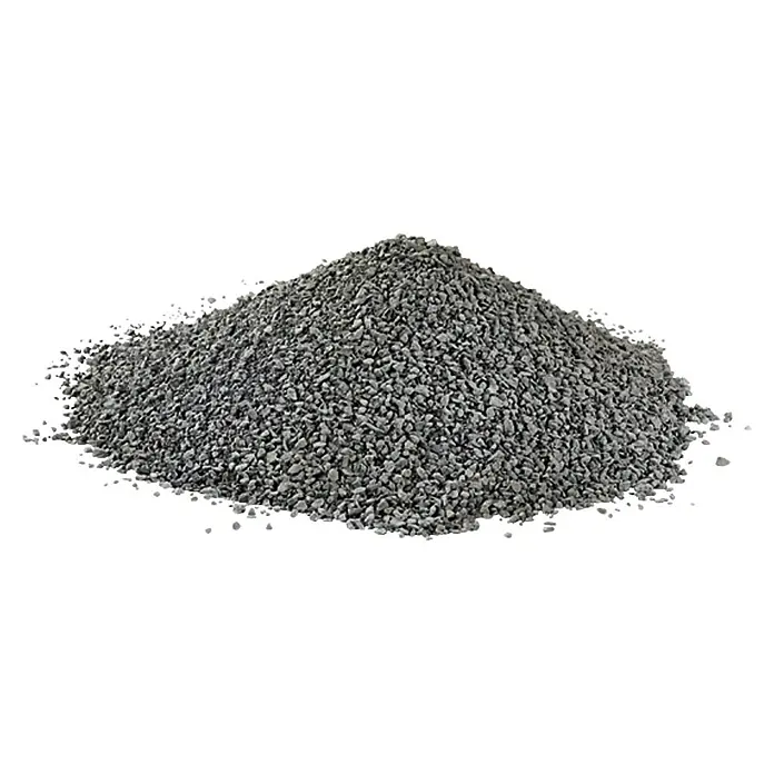 EHL Splitt - Körnung: 16 mm - 32 mm, Big Bag, 0,5 m³ - Ein Haufen grauer Splitt, der sich ideal für Wege oder dekorative Zwecke im Garten eignet. Das graue Material ist schlicht und doch auffällig.