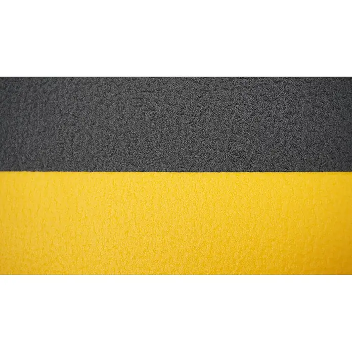 Proregal Gummimatte Anti-Ermüdungsmatte COMFORT 122x200cm Schwarz/Gelb - 200 x 122 cm, Schwarz/Gelb - Halb dunkelgraues, halb leuchtend gelbes, strukturiertes Material, horizontal geteilt.