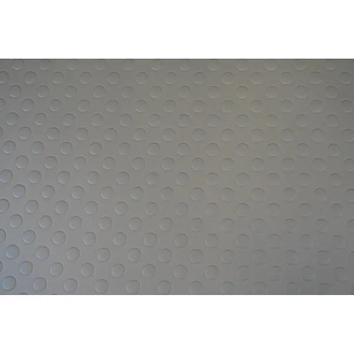 Proregal Gummimatte Anti-Ermüdungsmatte COMFORT PLUS 91x300cm Grau - 300 x 91 cm, Grau - Graue strukturierte Oberfläche mit einem gleichmäßigen Muster geprägter runder Punkte.