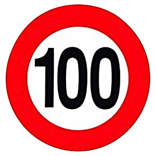 Nalepka za avto z oznako 100 (Bela/rdeča)
