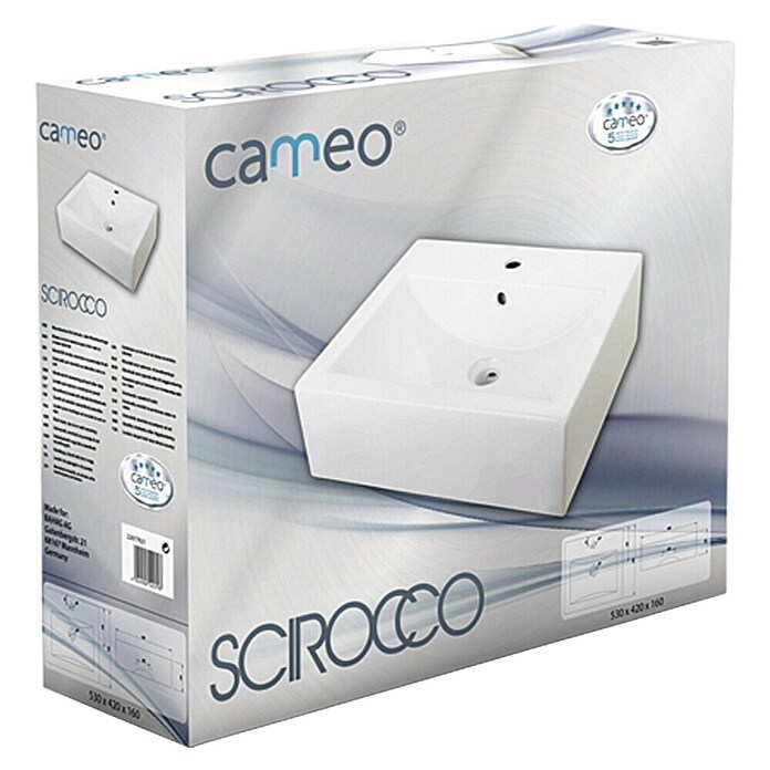 Camargue Lavabo Scirocco (53 x 42 cm, Cerámica, Blanco)