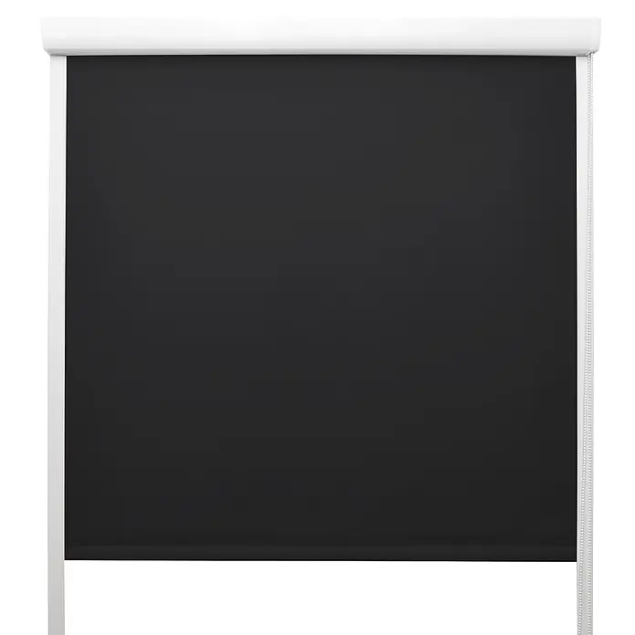 Thermorollo SolReflect K24, 120x175cm, Schwarz, Verdunkelung -  - Verdunkelungsrollo mit schwarzem Stoff und weißen Seitenführungen.