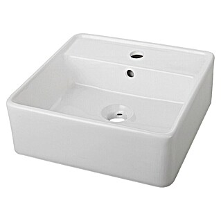 Camargue Fontein Pampero (b x l: 41 x 41 cm, Voorzien van standaardglazuur, Kraangat: Midden, Met overloop, Wit)