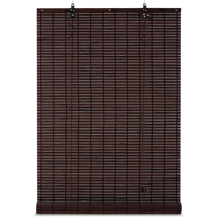 Sol Royal Rollo - B x H: 130 x 160 cm, Braun, Uni - Dunkelbraune Bambus-Rolljalousie mit horizontalen Lamellen, Aufhängung und Zugschnüren.