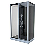 Cabina de ducha completa Atrium 2 (85 x 115 x 215 cm, Negro Gris Plata)