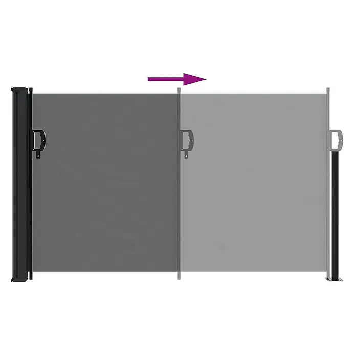 vidaXL einziehbare Seitenmarkise Anthrazit 500 x 120 cm Polyester -  - Graue ausziehbare Seitenmarkise, teilweise ausgefahren, zeigt ihre Bewegung.