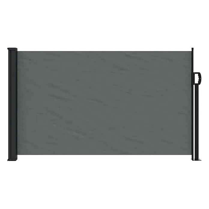 vidaXL einziehbare Seitenmarkise Anthrazit 500 x 120 cm Polyester -  - Graue, ausziehbare Seitenmarkise mit schwarzen Metallpfosten.