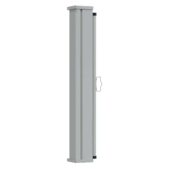 VidaXL Klemmmarkise - Crème, Breite: 3 m, Ausfall: 3 m - Graue Aluminium-Seitenmarkisenstange mit Befestigungsplatten und Kurbelgriff.
