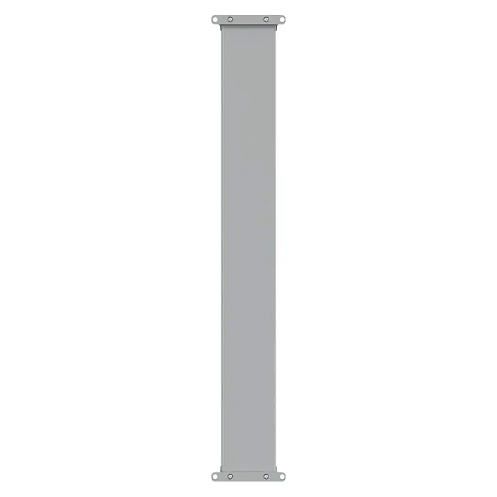 VidaXL Klemmmarkise - Crème, Breite: 3 m, Ausfall: 3 m - Grauer rechteckiger Metallstab mit Montageplatten und Schrauben an beiden Enden.
