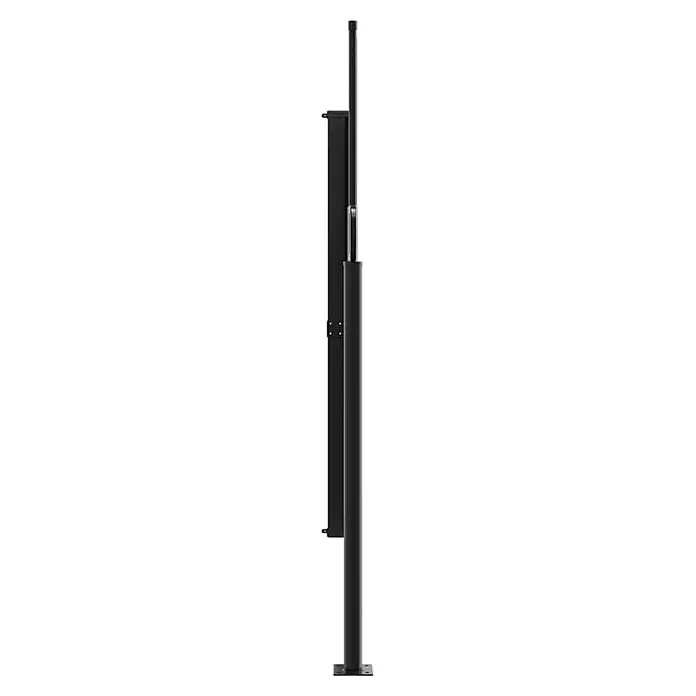 vidaXL ausziehbare Seitenmarkise Anthrazit 500 x 180 cm Polyester -  - Schwarze Teleskop-Hebestange aus Metall mit Montageplatte und Seitenhalterung.