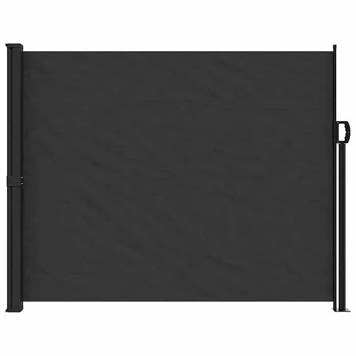 vidaXL Seitenmarkise Ausziehbar Schwarz 160x600 cm -  - Dunkelgraue, ausziehbare Seitenmarkise, vollständig ausgefahren, für Sicht- und Windschutz.