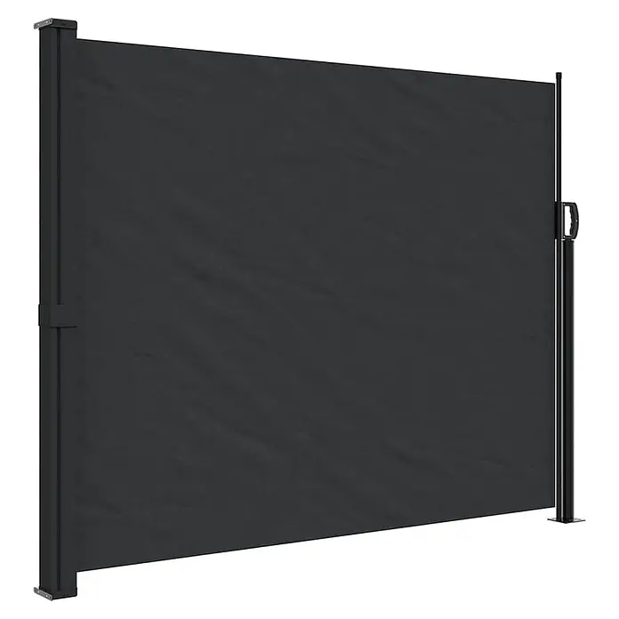 vidaXL Seitenmarkise Ausziehbar Schwarz 160x600 cm -  - Anthrazitfarbene ausziehbare Seitenmarkise mit Metallrahmen.