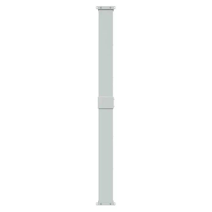 vidaXL Seitenmarkise Grau 300 x 160 cm Stahl -  - Hellgraue teleskopische Metallstützsäule mit Montageplatten und verstellbarem Gelenk.