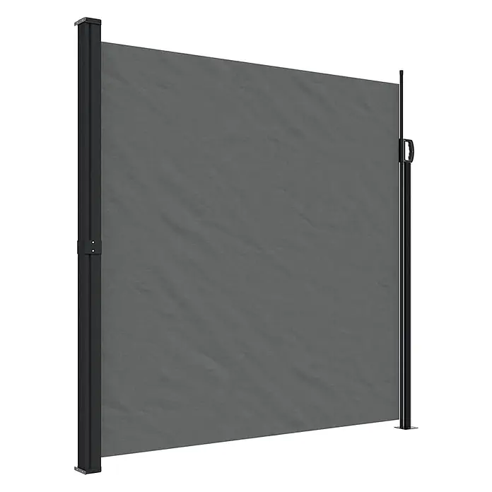 vidaXL ausziehbare Seitenmarkise Anthrazit 500 x 200 cm Polyester -  - Ausziehbare graue Seitenmarkise mit schwarzem Rahmen, für Sicht- oder Windschutz.