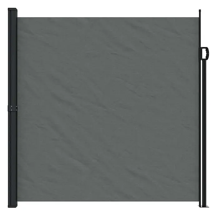 vidaXL ausziehbare Seitenmarkise Anthrazit 500 x 200 cm Polyester -  - Grauer ausziehbarer Sichtschutz mit schwarzen Pfosten für den Außenbereich.
