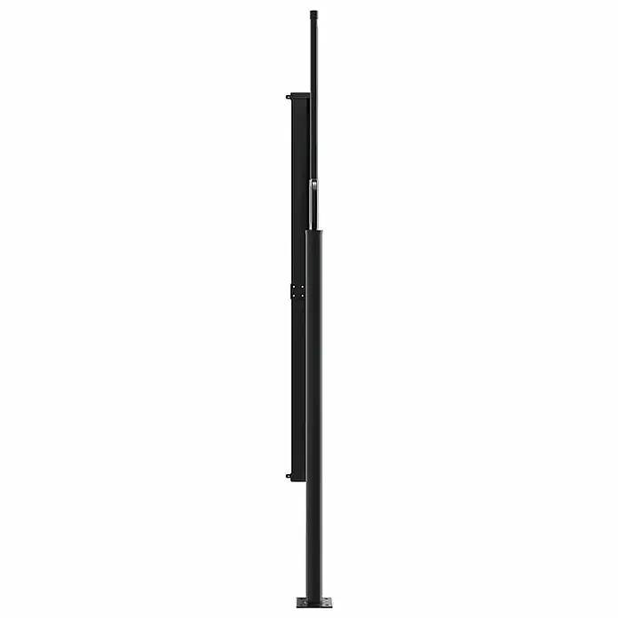 vidaXL Seitenmarkise Ausziehbar Dunkelgrün 180x500 cm -  - Schwarze ausziehbare Seitenmarkise mit Hauptpfosten, in eingefahrener Position.