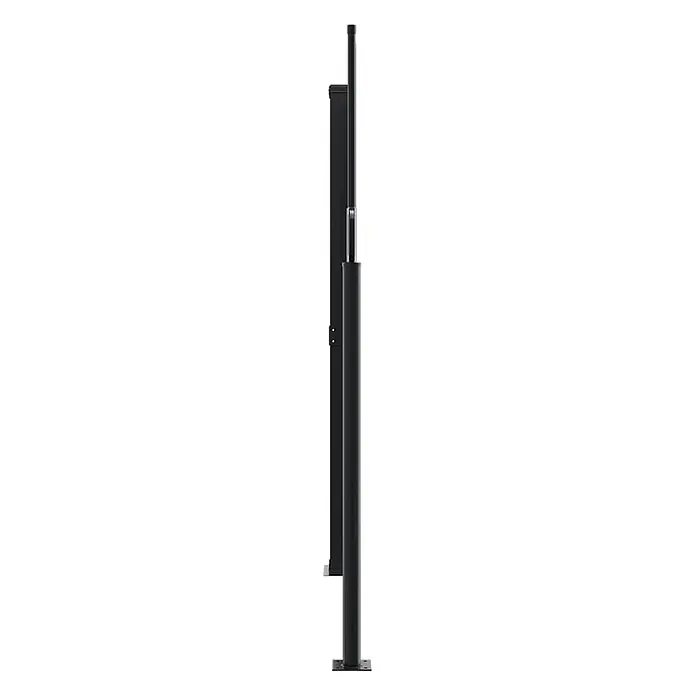 vidaXL Seitenmarkise Ausziehbar Anthrazit 160x1000 cm -  - Schwarzer höhenverstellbarer Teleskopständer aus Metall.